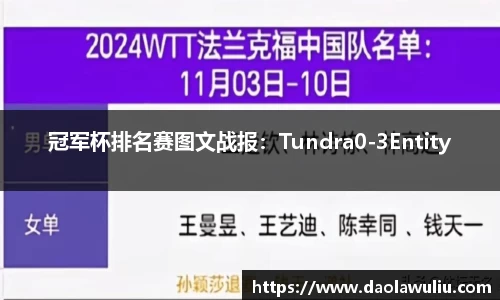 冠军杯排名赛图文战报：Tundra0-3Entity